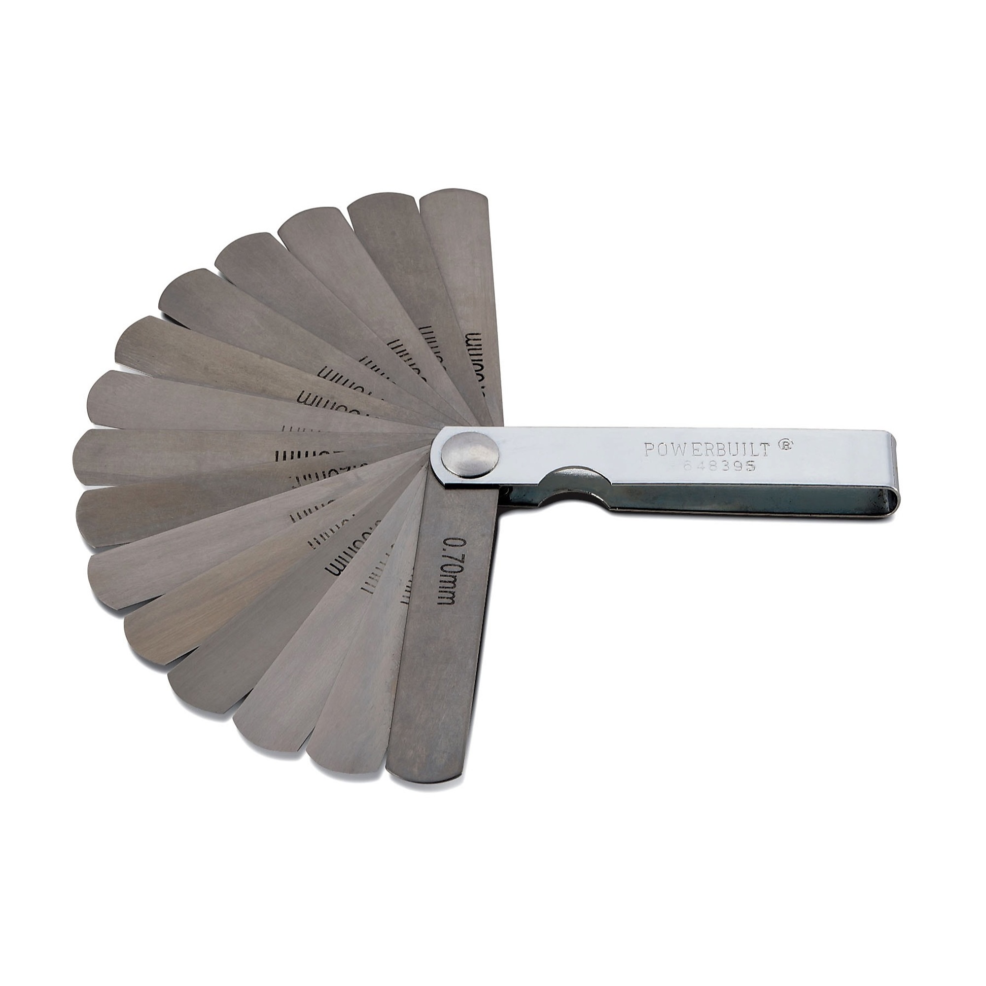 Powerbuilt, 15 Blade Metric Thickness Gauge, Model # 648395